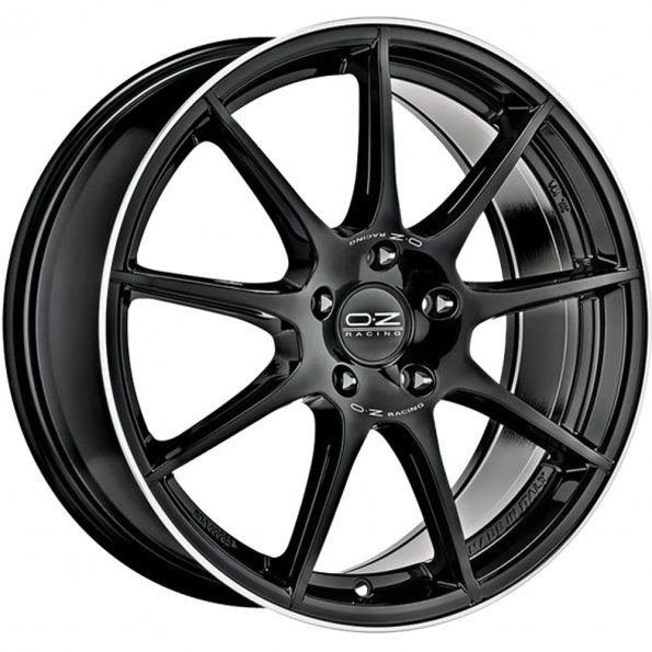 OZ VELOCE GT GLOSS BLACK+DIAMOND LIP+SILVER LETTERING
